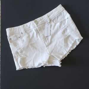 NWT! RUE21 HIGH WAISTED WHITE RIPPED JEAN SHORTS